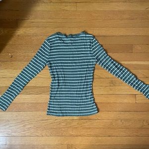 On Sale 🤑💜 Flattering Striped Green Long-sleeve